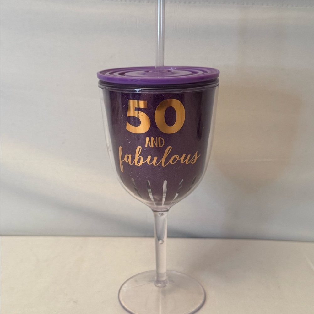 Purple and Gold Wine Tumbler